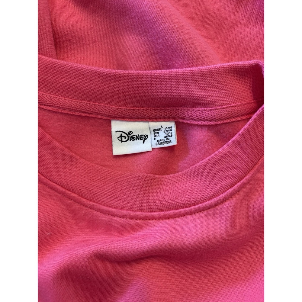 Disney Stitch And Angel Sweatshirt Women's Sz L Pink Soft - Picture 3 of 5